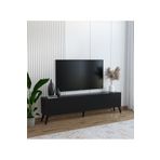 subahome Siyah Ergonomik 4 Kapaklı %100 Mdf Tv Ünitesi 160 X 30 X 45 - Modern Ve Fonksiyonel Tasarım