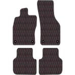 Subaru Outback 2010-2014 Uyumlu Kırmızı Dikişli Siyah Deri Paspas - Çok Renkli