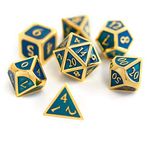 Suburban Sphinx Metal DND Zar Seti Mavi/Altın Çok Yüzlü Zar Cilalı Kalay Taşıma Çantası Masa Üstü Oyunlar D&D Zindanlar ve Ejderhalar Rol Oynama Oyunları için