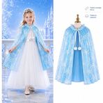 Subutu Kar Tanesi Desenli Mi Elsa Pelerini - Astarlı Frozen Pelerini 85 cm