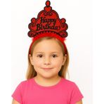 Subutu Kırmızı Happy Birthday Doğum Günü Prenses Tacı - Seçenek