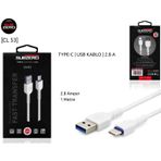 Subzero 2.8 A 1 mt USB Type-C Beyaz Şarj Data Kablosu
