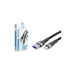 Subzero 6A Usb To Type -C Rgb Işıklı İp Örgülü Şarj Kablosu