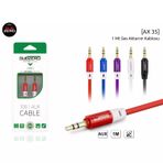 Subzero Aux Kablo 1 Metre Renkli Ses Aktarım Kablosu 3.5 Jack Giriş Ax35