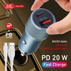 Subzero Cr96 20W 3.4A Hızlı Pd+Usb Çıkışlı Micro Araç Şarj Aleti cr9696