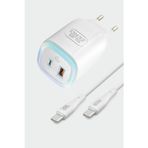 Subzero General Mobile Gm 20 Pro Uyumlu SG100 30W Gece Lambali Dokunmatik LED Hizli Sarj Aleti + Kablo