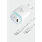 Subzero Poco X7 Uyumlu SG100 30W Gece Lambali Dokunmatik LED Hizli Sarj Aleti + Kablo - Beyaz