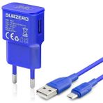 Subzero Şarj Cihazı, 2.0A 5 V Micro USB Renkli Şarj Aleti Ev Tipi Subzero SG11 - Mavi