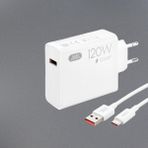 Subzero SG38 120W Gan Type-C Kablolu Turbo Ev Tipi Şarj Cihazı SG38 120W Turbo Hızlı Şarj Aleti Type-C Uyumlu Telefonlar İçin Ev Tipi Şarj Cihazı Hızlı Şarj Desteği 120W Charger Usb To Type-C Cable