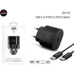 Subzero SG47 25 Watt PD Type-C Ev Şarj Aleti Hızlı Şarj Özelliği ile 1 Metre Kablo Dahil