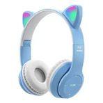 Subzero SW88 Renkli Katlanabilir Bluetooth Kedicik Kulaklık - Açık Mavi