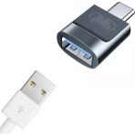Subzero Type-C Dönüştürcü, Type-C USB Otg Çevirici USB 3.0 Hızlı Transfer | Metal - Gri