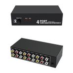 Suckoo 3RCA AV Ses Video Switcher Splitter 2 in 4 Out 2 in 2 Out DVD Oynatıcı Oyun Konsolu TV Kutusu Harici TV Monitörü Projektör Stereo Amplifikatör Adaptörü Kompozit AV Seçici Anahtar Kutusu