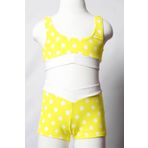 Sude Ayl Kız Çocuk Bustiyerli Şortlu Puantiyeli Model Empirme Alt Üst Bikini Takım 280-28 ÇBE280-28