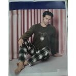 Sude Erkek Bisiklet Yaka Kışlık Polar Pijama Takımı A100/71 - 1 Adet Haki-XL