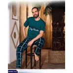 Sude Erkek Süprem İnce Kısa Kol Pijama Takımı A 803/129 - 1 Adet M-Yeşil