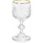 Sudedi Home Kristal Ayaklı Kadeh Bardak Altın Yaldızlı Kesim Desenli Su Bardağı (1 Adet) - Altın - Beyaz - 100 - 200 ml