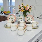 Sudedi Home Sudedi Butterfly Altın Yaldızlı Kahve Fincan Takımı - Renkli - 90 ml