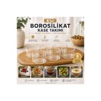 SUDELA 6’lı Borosilikat Cam Kase Takımı – Şeffaf Sunum, Kahvaltılık, Meze ve Tatlı Kasesi Seti