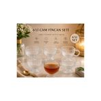 SUDELA İnci Kulplu Cam Fincan 6’lı Set | Çay, Kahve, Espresso Sunum Fincanı