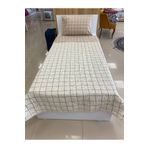 Sudem Home Collection Tek Kişilik Kapitoneli Çift Taraflı Yatak Örtüsü Takımı Genç Çocuk Odası Yatak Örtüsü Bej Kare