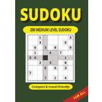 Sudoku Puzzle Book Medium Level small Travel size: 200 Fun Brain Games for Teens, Adults & Seniors with Solutions at the back. Pocket size
