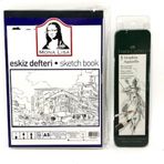Südor -Faber-Castell Set - Eskiz Defteri A5 120 Gr 50Yp - Graphite Aquarelle Kurşun Kalem Metal Kutu