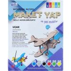 Südor MD20115X15X6 cm Ahşap Maket Uçak Boyama Seti