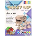 Südor MD206 12X14X18 cm Ahşap Maket Çiftlik Boyama Seti