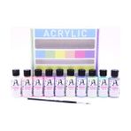 Südor Monalisa Akrilik Boya 10 Chalk x 40 ml + Fırça Set - Renkli