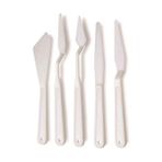 Südor Plastik Spatula 5'Li Set Model Sf9011 Beyaz Renkli Sanatsal Malzemeler İçin Kullanım