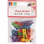 Südor Renkli Ahşap Mandal 2,5 Cm Küçük Modeli Yapıştırıcılar İçin 30 Lu Set