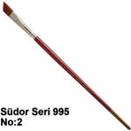 Südor Seri 995 Yan Kesik Yağlı Boya Akrilik Boya Fırçası No 2