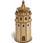 Südor Wood Ahşap Kendin Yap Galata Kulesi Maket 100 x 100 x 230 mm Ahşap Malzemeden Üretilmiştir