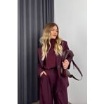 Sue Store Mürdüm Oversize Blazer Ceket Pantolon Takım