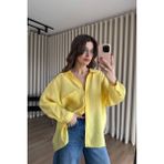 Sue Store Sarı Oversize Modal Kumaş Gömlek - Standart