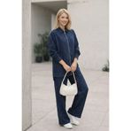 Suede Style 6113 - Rahat Salaş İnce Kadın Kot Ceket Pantolon Takımı