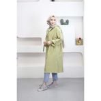 Suede Style 6348- Rahat Şık Fermuarlı Cepli Kol Bağlama Detaylı Yumuşak Modal Kumaş Uzun Kapüşonlu Kadın Tunik