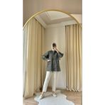 Suede Style 8982 - Kolları ve Arkası Nakış Detaylı Rahat Şık Kadın Kot Ceket