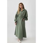 Suede Style 9179 - Salaş Bağlamalı Kol Detaylı Kadın Gömlek Etek Takımı