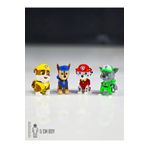 Suelo Butik 4'lü Paw Patrol Karakterleri Marshall, Rubble, Chase, Rocky Köpek Karakter Figür Oyuncakları 5 CM