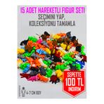 Suelo Butik KENDİN SEÇ! 15 Adet Eklemleri Hareketli, Organik, Eğitici Hayvan Oyuncak Seti Miniş Bücürler 4-7 Cm