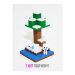 Suelo Butik Minecraft Kar Temalı 4x4 Blok Builder Tak-Çıkar Set Kış Adası Maykıraft Oyuncakları