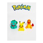 Suelo Butik Pokemon 3'lü Figür Seti Pikachu Charmander Bulbasaur 5cm Pokemon Figür Oyuncak