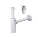 Suera Moon Ayarlanabilir Lavabo Sifonu + Elixir Pop-Up Set (Mat Beyaz- Taşma Deliksiz)