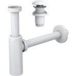 SUERA Moon Ayarlanabilir Lavabo Sifonu + Elixir Pop-Up Set (Parlak Beyaz- Taşma Deliksiz)