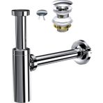 Suera Moon Ayarlanabilir Lavabo Sifonu + Qualis Pop-Up Set (Krom- Taşma Delikli) - Setli