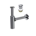 SUERA Moon Ayarlanabilir Lavabo Sifonu + Qualis Pop-Up Set (Krom - Taşma Deliksiz)
