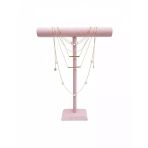 Süet Kaplama Pembe Renk Uzun 50/40 Cm Kolye - Tesbih Sergileme Standi