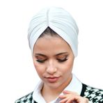 sufirit Kadın Şapkaları, Kadınlar için Türbanlar, Kemo Şapkalar Şapkalar, Mücevherli Türbanlar, Kadınlar için Hicab, Kanser Şapkaları, Tesettür Şapkası, Mücevherli Büzgülü - Beyaz, Tek Beden